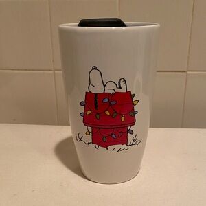 🩷Peanuts Snoopy Christmas Travel Mug Modern Gourmet Foods Stoneware
